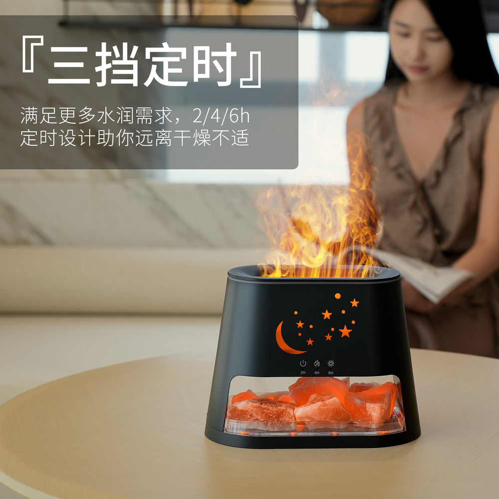 natural salt stone flame aromatherapy machine essential oil office for homeusb rock aromatherapy diffuser air humidification