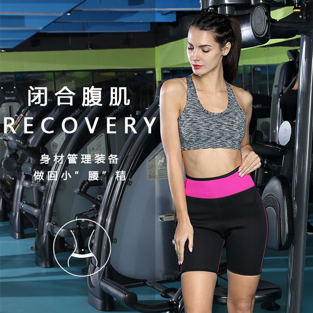 [thickened] gym sweat yoga pants neoprene butt lifting heating sauna sports three-quarter body shaping pants