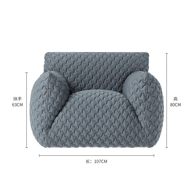 Italian normcore blue fat sofa designer sofa chair living room housestylish 3d fabric casual bread sofa