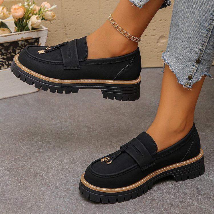 spring/autumn new arrival: women's chunky sole loafers for cross-border e-commerce. plus sizes available. wholesale pricing available. suitable for , , and dropshipping