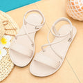 Wholesale women's summer new arrivals: plus size open-toe sandals with criss-cross straps - flat sandals for cross-border e-commerce