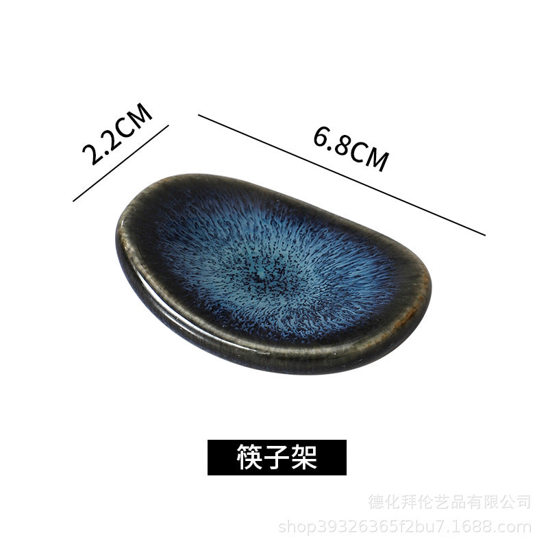 Japanese creative kiln-turned tableware ceramic suit restaurant for home model room stylish ceramic plate for one person to eat
