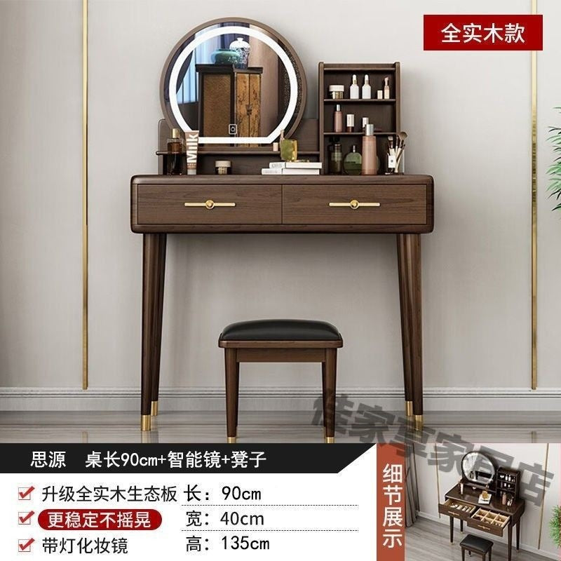 new chinoiserie modern dressing table bedroom casual makeup table with light storage cabinet all-in-one new makeup cabinet