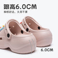 Spongebob squarepants thick sole crocs women's summer outwear non-slip heightening fairy style beach two-wear toe-cap half slippers
