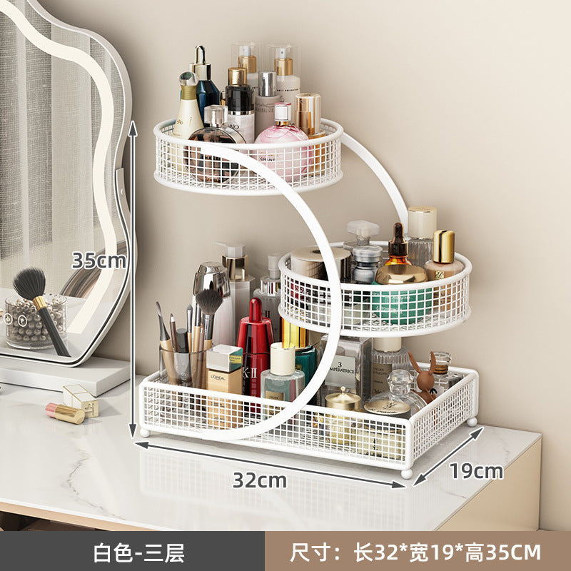 Cosmetic organizer box vanity table skincare storage rack bathroom sink shelf desktop multi-layer organizer