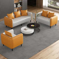 Office sofa leather sofa casual modern office reception guest sofa free combination reception sofa