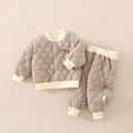 Babibele cotton-padded outfit set: quilted, two-piece, baby & toddler padded set - thickened cotton pants and outerwear top for autumn and winter