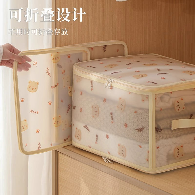Clothes storage box Household large-capacity foldable storage box Pants layered finishing box Wardrobe storage artifact