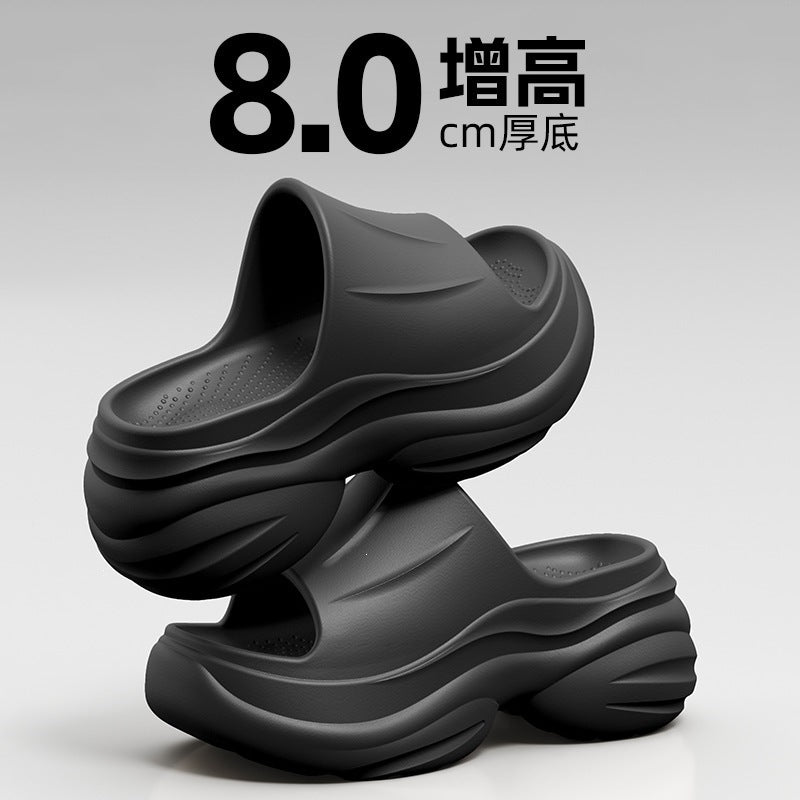 Thick solepetites height increasing slippers women's summer outwear thick sole stomping on shit feeling 2026new arrival popular sandals and slippers