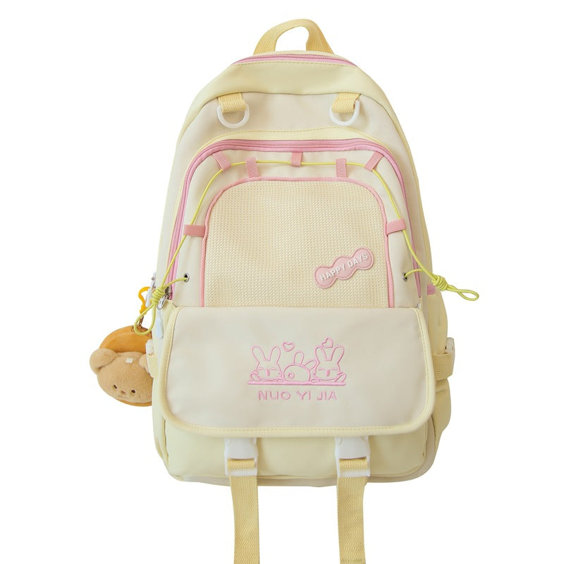 New large-capacity backpack simple female college student lightweight fashion backpack junior high school student schoolbag