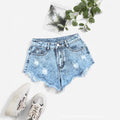new arrivals: plus-size distressed denim shorts for women - high-waisted, slim-fit, perfect for , , and european & american markets