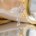 [titanium steel] personalized fashion tassel butterfly necklace women's light luxury high-end pendant niche design clavicle chain jewelry