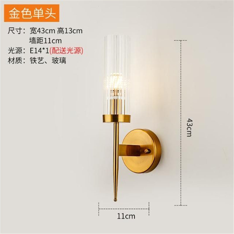 Nordic wall lamp postmodern casual creative crystal light luxury living room background wall lamp bedroom stairway aisle bedside lamp