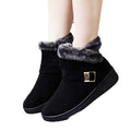 Winter ladieswear shoes middle-aged and elderly cotton shoes red heattech plaidfleece-linednon-slip flats soft bottom snow boots women