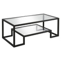 Tempered glass coffee table - modern minimalist design, easy assembly, open storage, creative transparent living room table