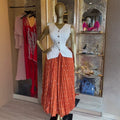 European and american cross-border women's fashion  summer new arrival: elegant v-neck sleeveless vest top and pleated midi skirt set