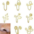 Fashion cross-border fake piercing nose nail set open u-shaped african non-piercing nose clip fake hole nose ring female trend