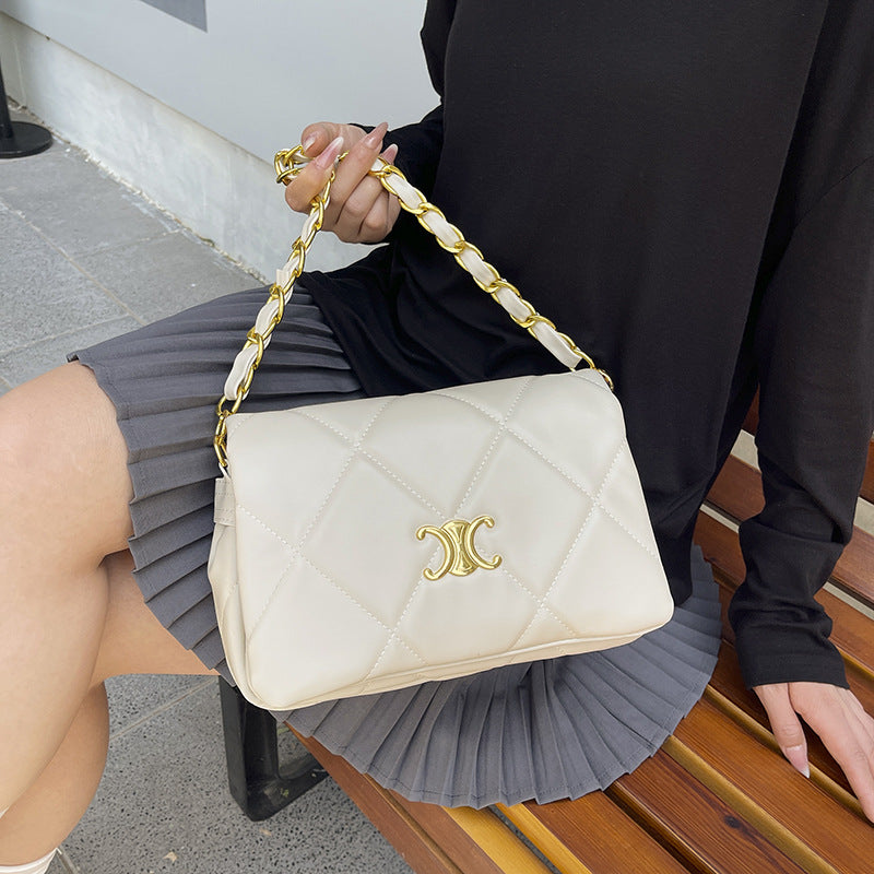 Fall and winter new small square bag for women 2025 popular rhombus chain handbag high-end shoulder crossbody bag trendy handbag