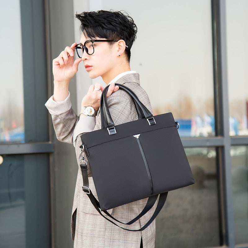 New Oxford cloth men's handbag horizontal corporate LOGO setting business briefcase business trip men's bag meeting bag
