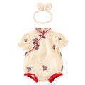Infant and toddler summer romper, baby girl's cute cheongsam-style onesie, chinese traditional classical clothing, triangle bodysuit, crawling suit