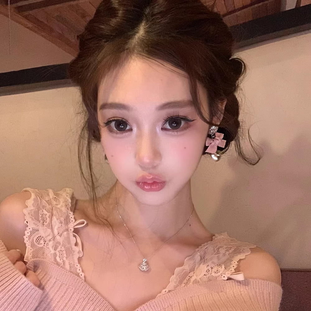 Pink bowknot dangle earrings - luxury, elegant, and exquisite for the modern woman