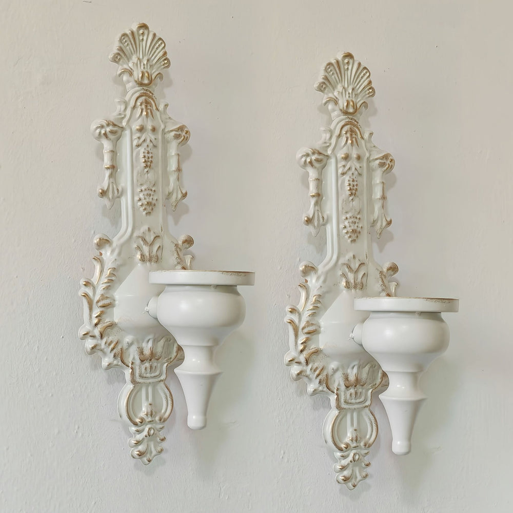 European style creative retro wall-mounted candle holder, nordic iron art candle cup, home hotel wall decoration candlestick, fashionable