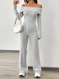 European and american export  fall/winter women's fashion one-shoulder long sleeve slim-fit high-waisted jumpsuit