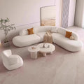 Nordic cream style cat scratching leather large apartment popularins style curved beauty salon hotel rest area corner sofa