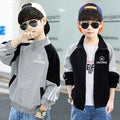 Stylish boys' spring/autumn long-sleeve jacket, middle and young children's autumn jacket, girls' baby zip-up top, children's sweatshirt