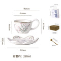 Hand-painted lavender coffee cup and saucer, ceramic tableware, fresh and delicate afternoon tea latte art cup, rustic countryside style mug