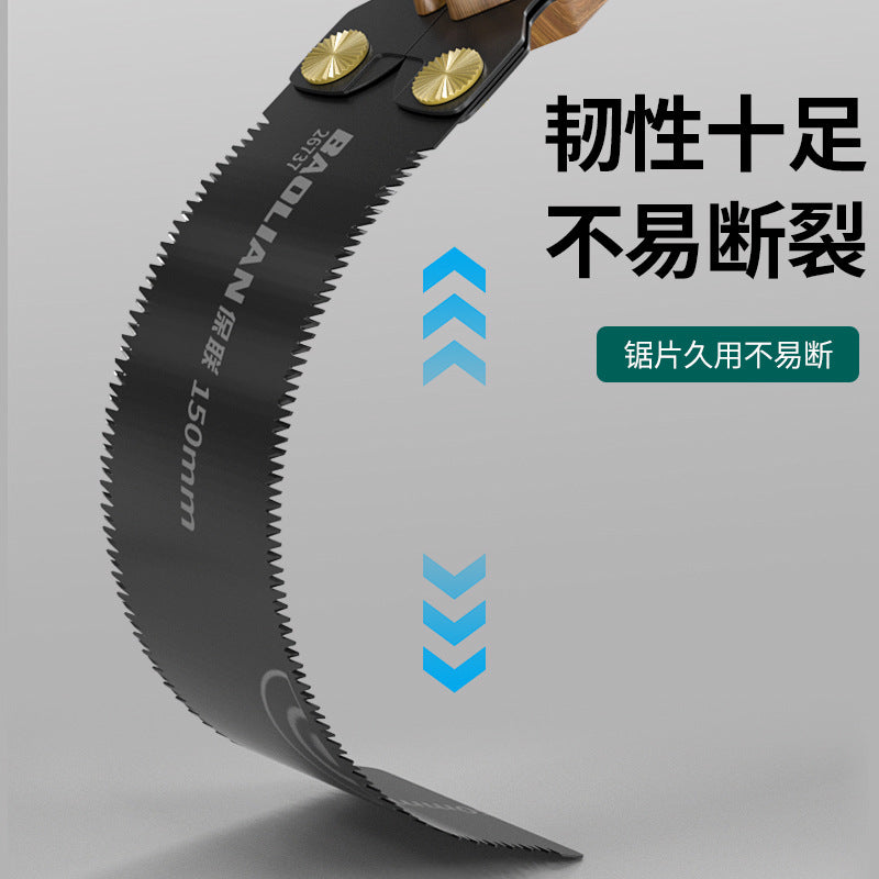 Baolian Totem Butterfly Saw Double-sided Wooden Handle Folding High Toughness Fast Labor-saving Sawing Tools Portable Hand Saw