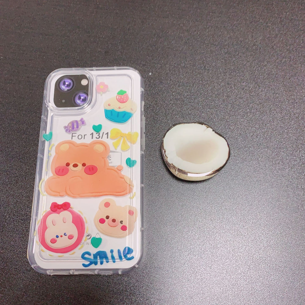 Creative desktop lazy stand melody kuromi/white rabbit/violent bear cartoon cute foldable mobile phone stand