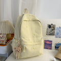 Schoolbag girl casualeasiest for match backpack college student heart embroiderpure color tuition bag travel backpack