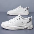 Men's leather skate shoes - spring 2026 new collection: breathable, athletic, casual, korean style, trendy, versatile white sneakers for young men