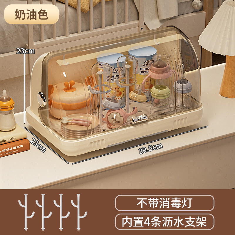 Bottle storage box, dustproof ultraviolet disinfection cup, drying drain box, baby, baby complementary food, cupboard rack