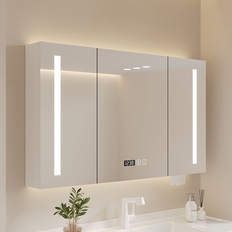 Solid wood smart bathroom mirror cabinet toilet wall-mounted rack toilet storage cabinet cosmetic mirror with light