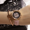Wholesale watches from the manufacturer, women's watches, diamond-encrusted women's watches, casual frosted leather strap quartz watches, women's watches⌚kids
