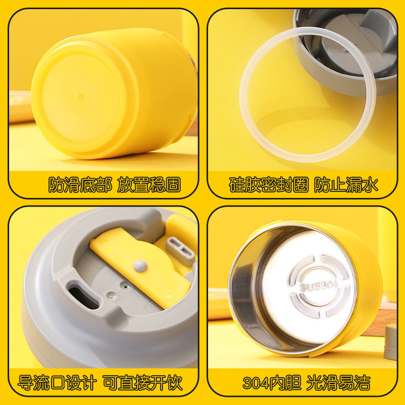 Factory direct sales 304 stainless steel puppy coffee cup portable car water cup yellow duck cup gift