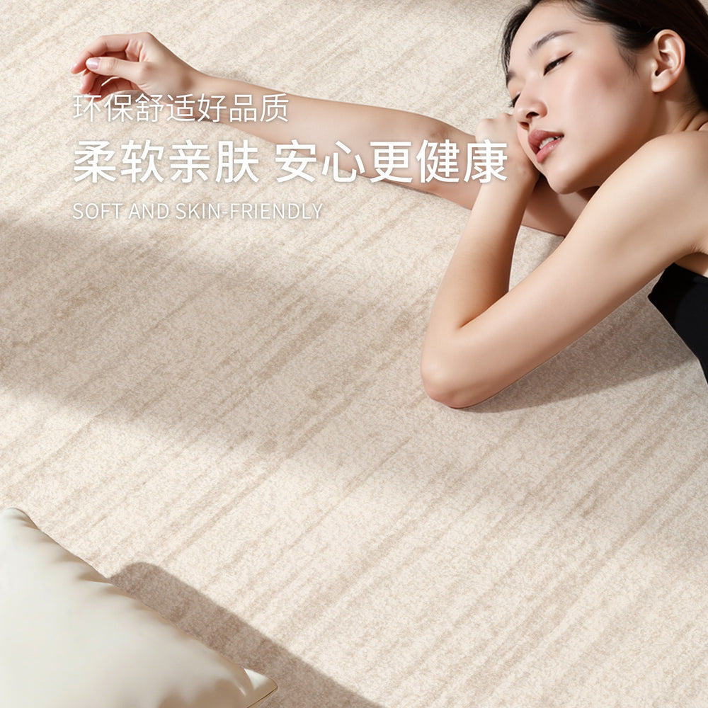 Cream style carpet living room pure color new arrival full coverage large area no-wash wipeable waterproof anti-fouling bedroom bedside blanket