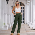 spring european and american cross-border e-commerce women's fashion  new washed semi-elastic waist denim cargo pants