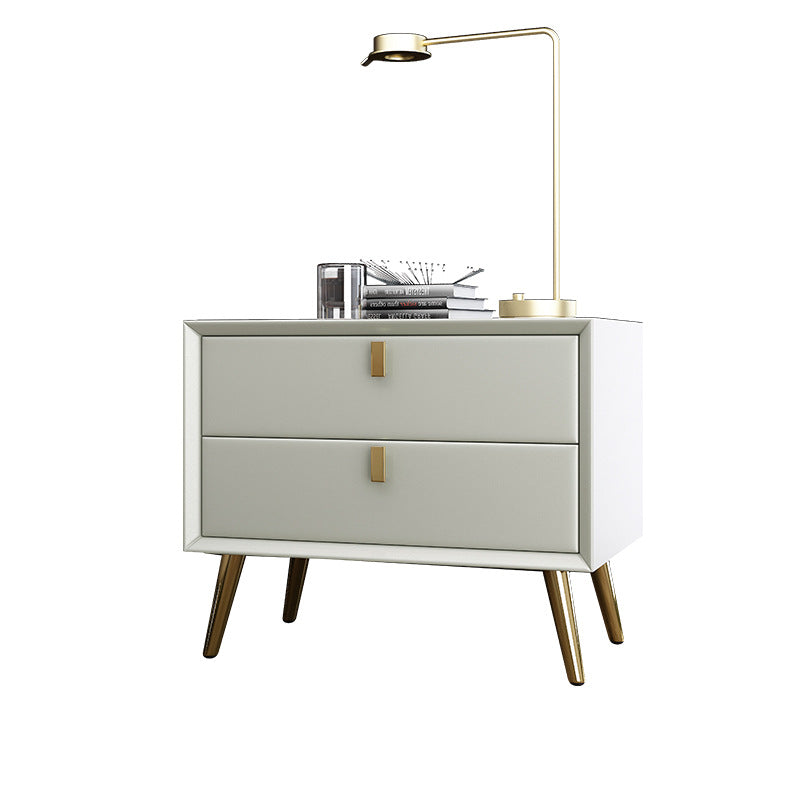 Bedside table free of installation drawer casual postmodern small cabinet accessible luxury scandinavian storage cabinet master bedroom classy leather