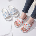 Graffiti "step on shit" slippers for women, summer outdoor wear, 2024 new cute indoor home one-strap casual couple slippers