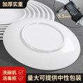 White melamine dinnerware, round plates, flat plates, plastic dishes, serving plates, dinner plates, western-style plates, commercial round plates - wholesale