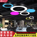 Led round ring pendant light - industrial style lighting fixture for office, gym, store, and hallway