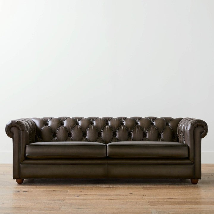 American retro leather sofa, top grain cowhide, living room home use, suitable for small to large apartments, brown leather sofa, mid-century modern classic style