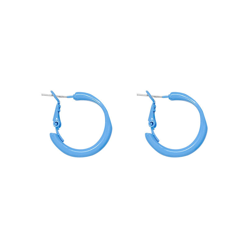 Summer dopamine color block enamel hoop earrings - women's luxury, high-end, elegant stud, hoop, and clip-on earrings
