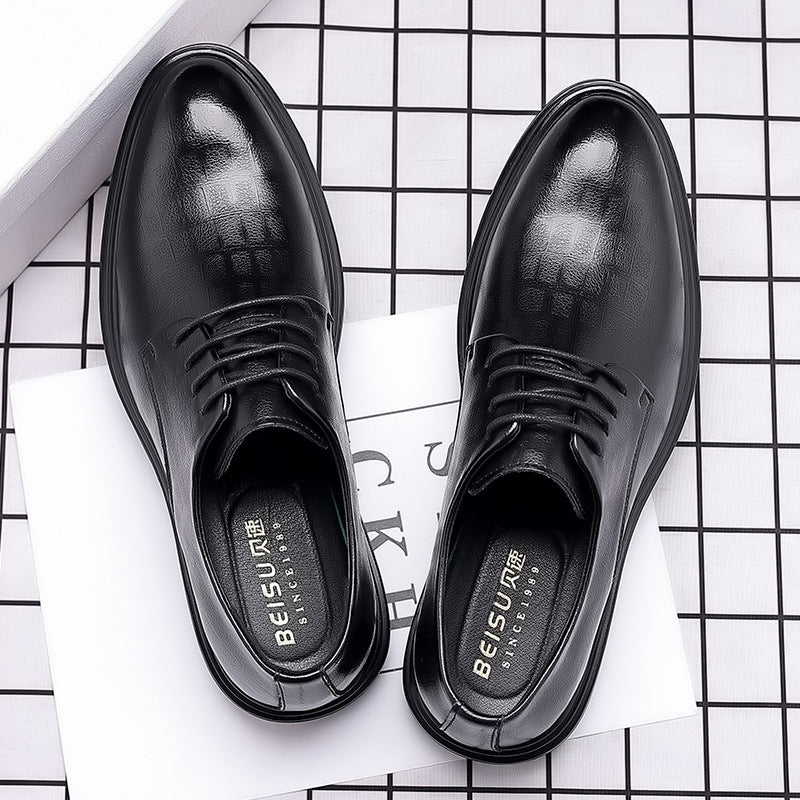 Men's leather dress shoes - spring business casual, british style, soft leather, comfortable sole, groom's wedding suit shoes