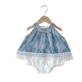 Infant and toddler sundress -  new collection: spaghetti strap princess dress, bohemian vacation style, crawling suit