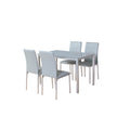 Export table and chair combination tempered glass dining table and chair suit reception negotiation area table and chair complete table and chair