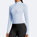 Jinke fall and winter stand-up collar yoga clothes running slimming looklong sleeves half-zip sports tops women's silm elastic fitness clothes